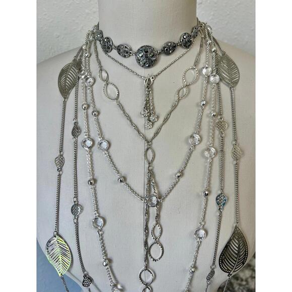 ALFANI Silver Tone Marcasite Necklace Lot - Picture 2 of 9